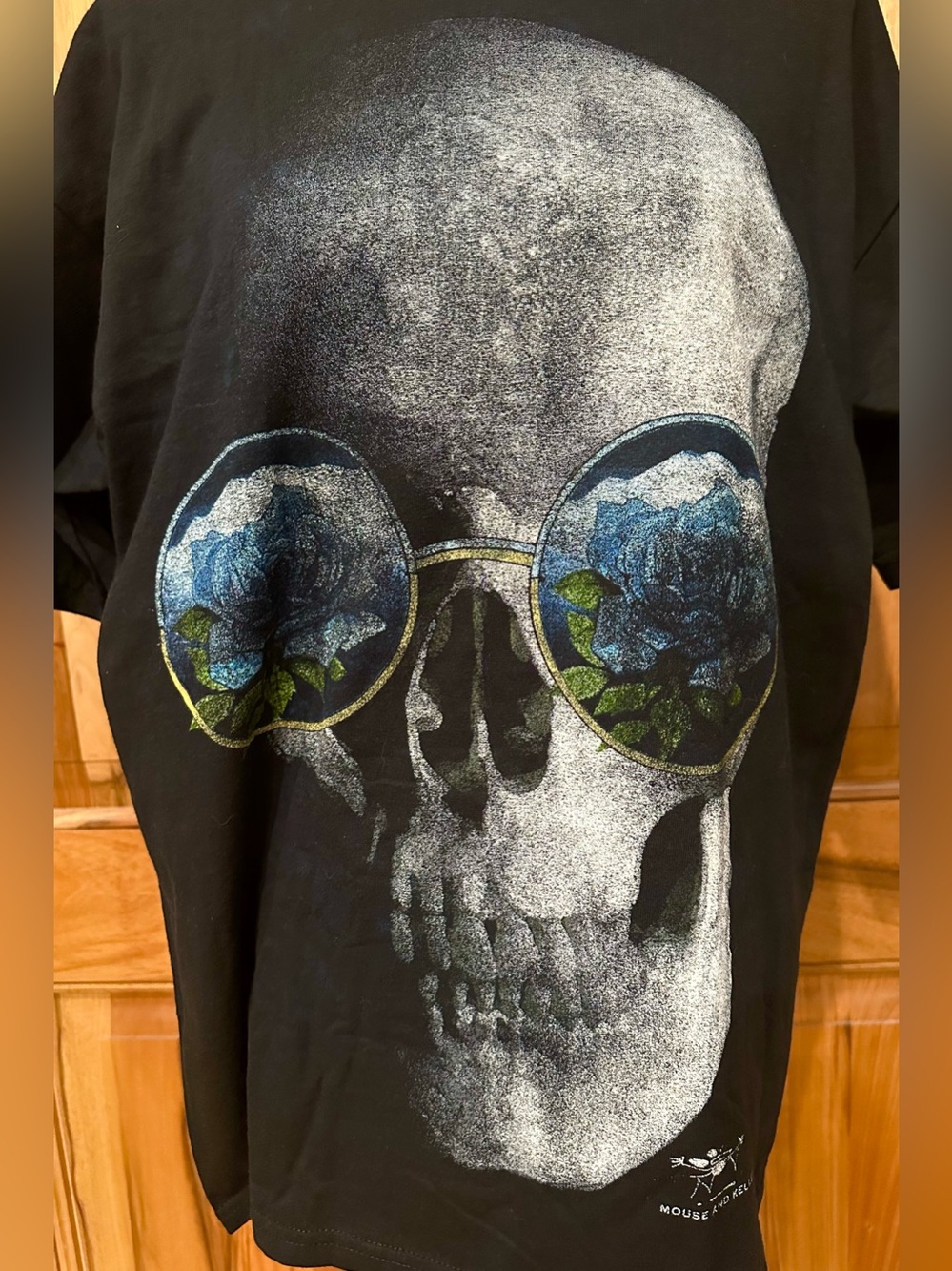 Rare Grateful Dead Mouse & Kelley Artists Blue Rose/Skull T-Shirt, VGUC, L